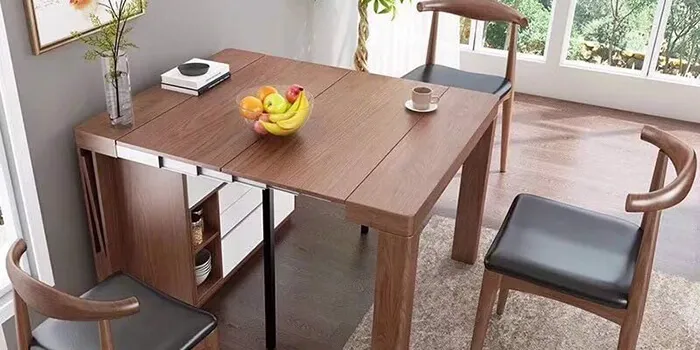 Bàn ăn đóng mở linh hoạt kết hợp gắn tường