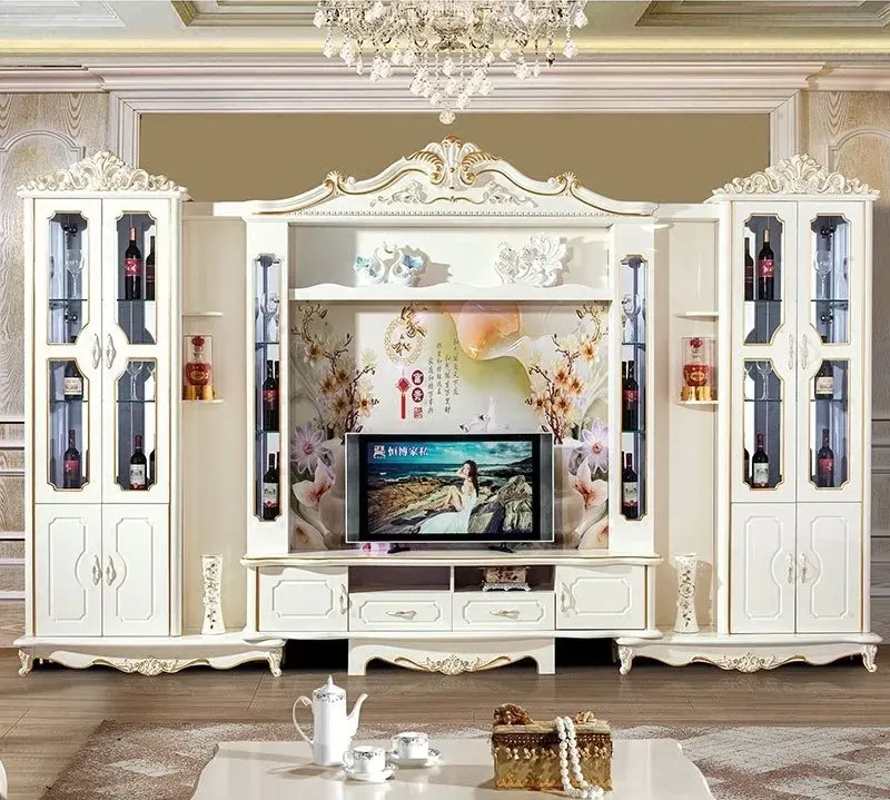 Kệ tivi kết hợp tủ rượu tân cổ điển thiết kế bắt mắt