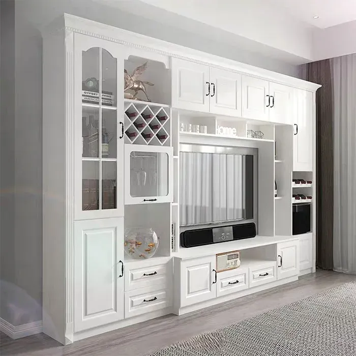 Kệ tivi kết hợp tủ rượu tân cổ điển hơi hướng hiện đại