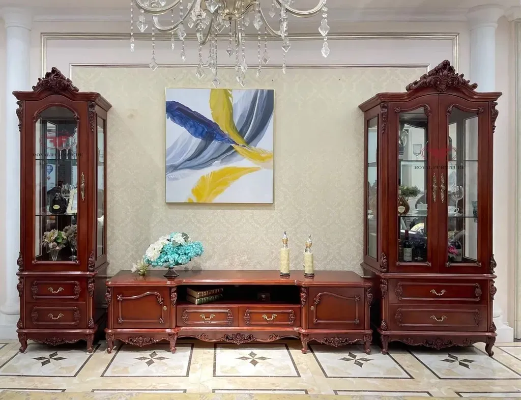 Kệ tivi kết hợp tủ rượu cổ điển tăng giá trị không gian