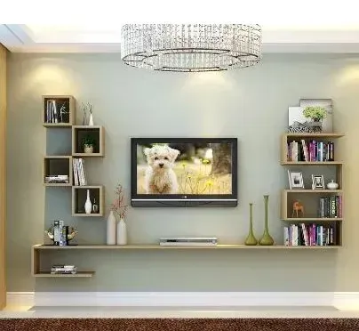 Kệ tivi với nhiều khoảng không linh hoạt cho trang trí rượu