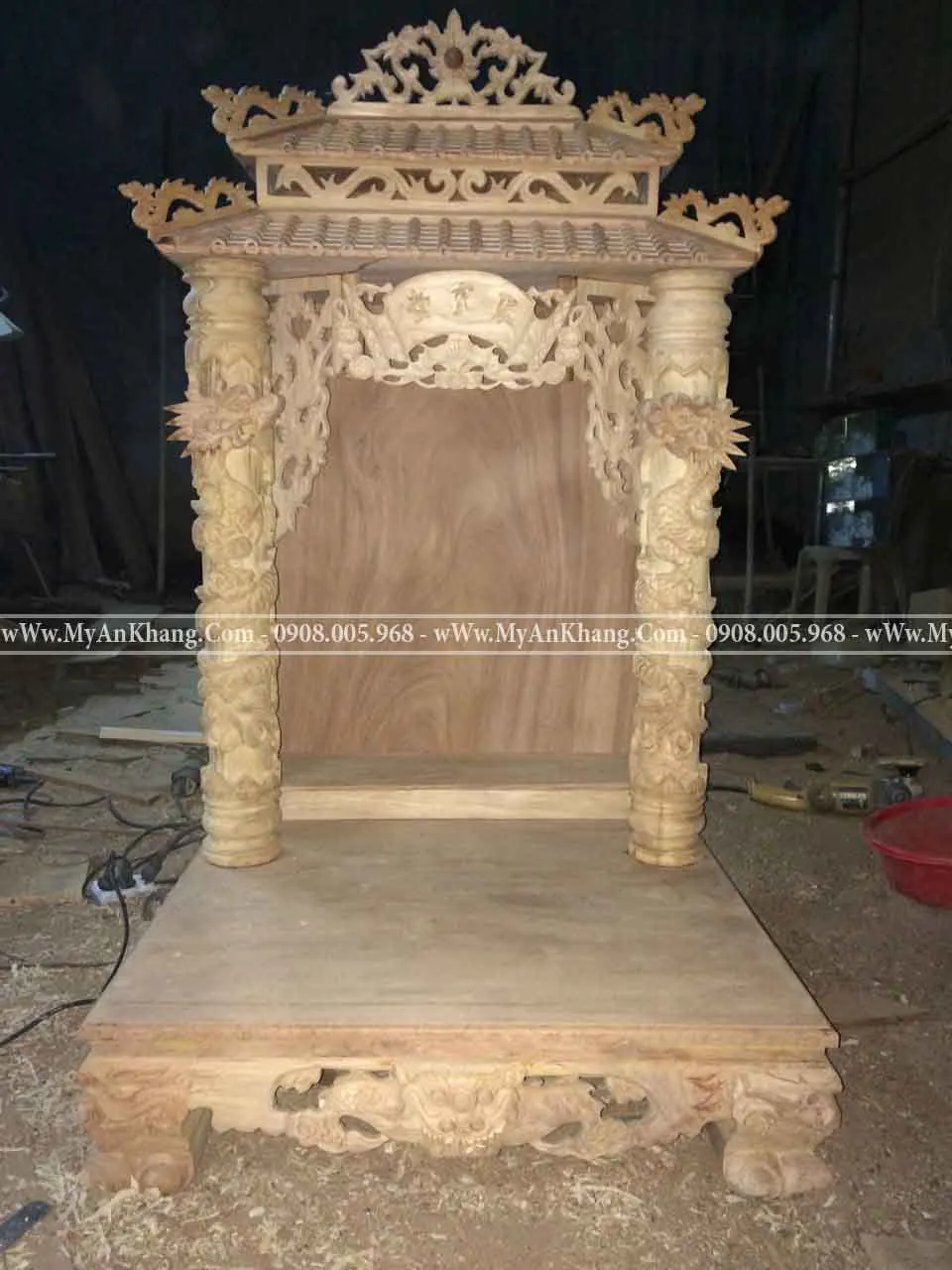 Trang thờ ông địa thần tài mái chùa tinh xảo