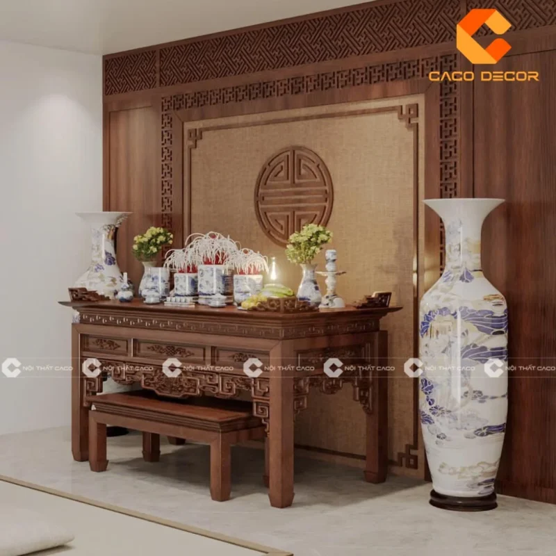 trang trí bàn thờ ngày tết với mâm ngũ quả truyền thống
