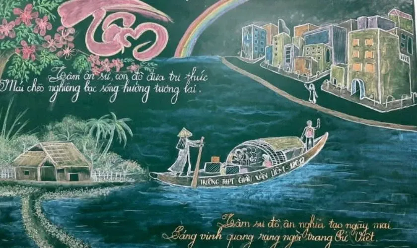 Họa tiết phấn vẽ ấn tượng cho ngày 20/11