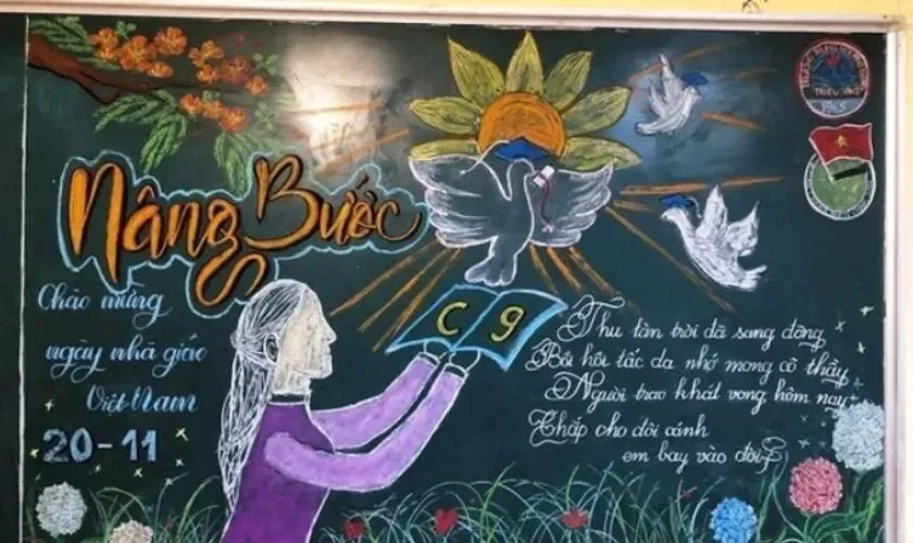 Thiết kế bảng tặng thầy cô đẹp mắt