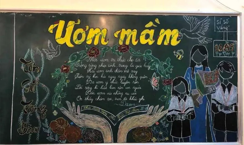 Mẫu bảng tặng thầy cô ấn tượng