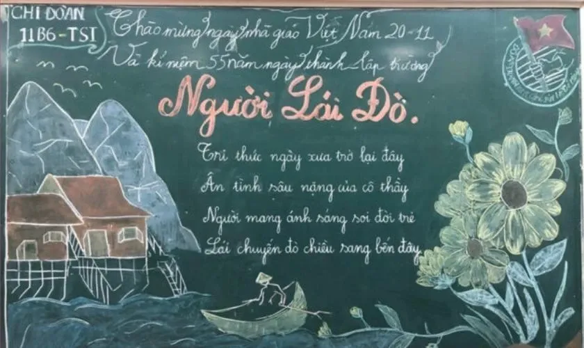 Bảng tri ân đơn giản nhưng chân thành