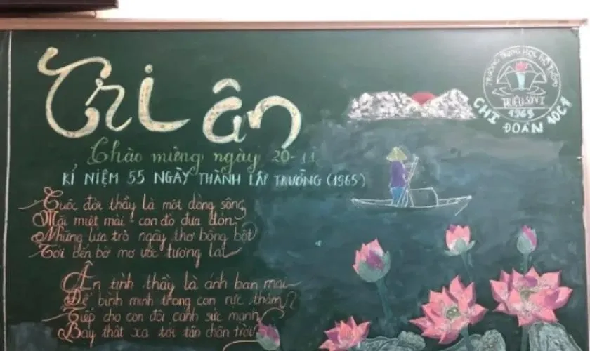 Bảng tri ân dễ thực hiện cho học sinh