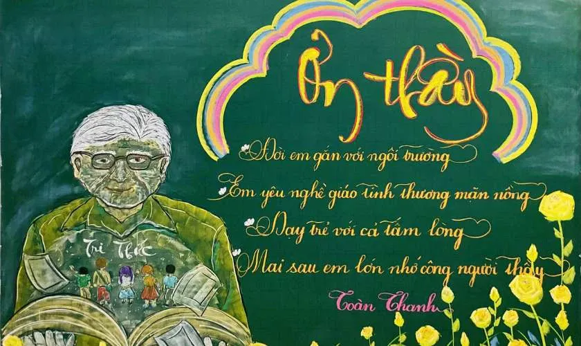 Bảng tri ân thầy đầy cảm xúc