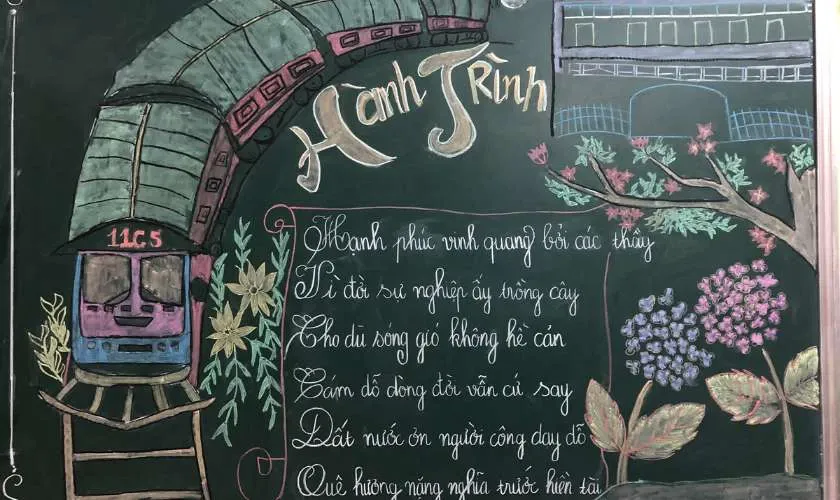 Bố cục phấn vẽ cân đối, dễ thực hiện