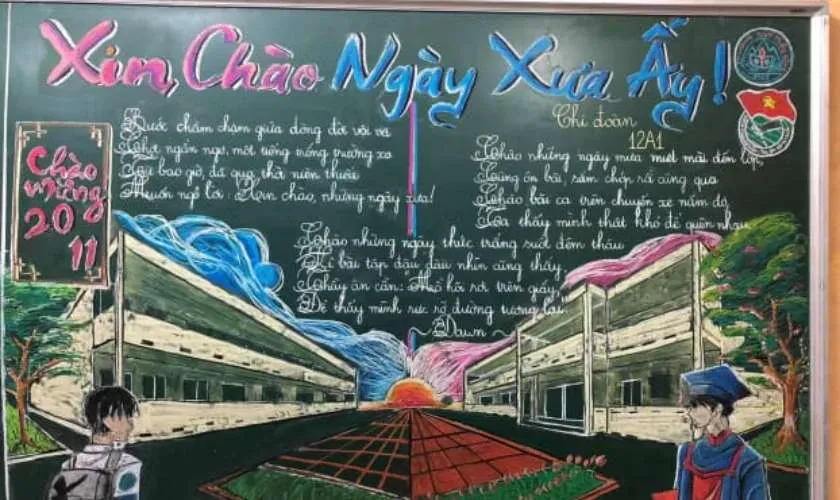 Thiết kế phấn vẽ tôn vinh thầy cô