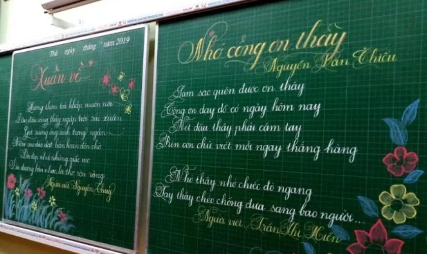 Thiết kế bảng tiểu học đẹp mắt