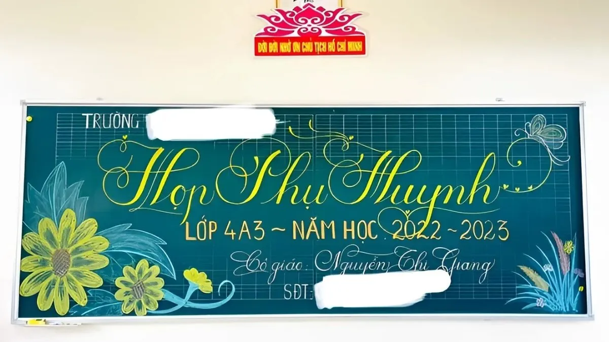 Mẫu trang trí bảng họp phụ huynh