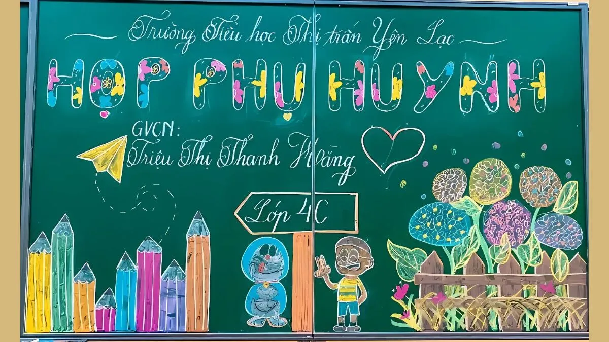 Trang trí bảng họp đầy dễ thương