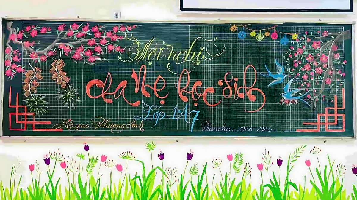 Bảng lớp học trang trí họp phụ huynh