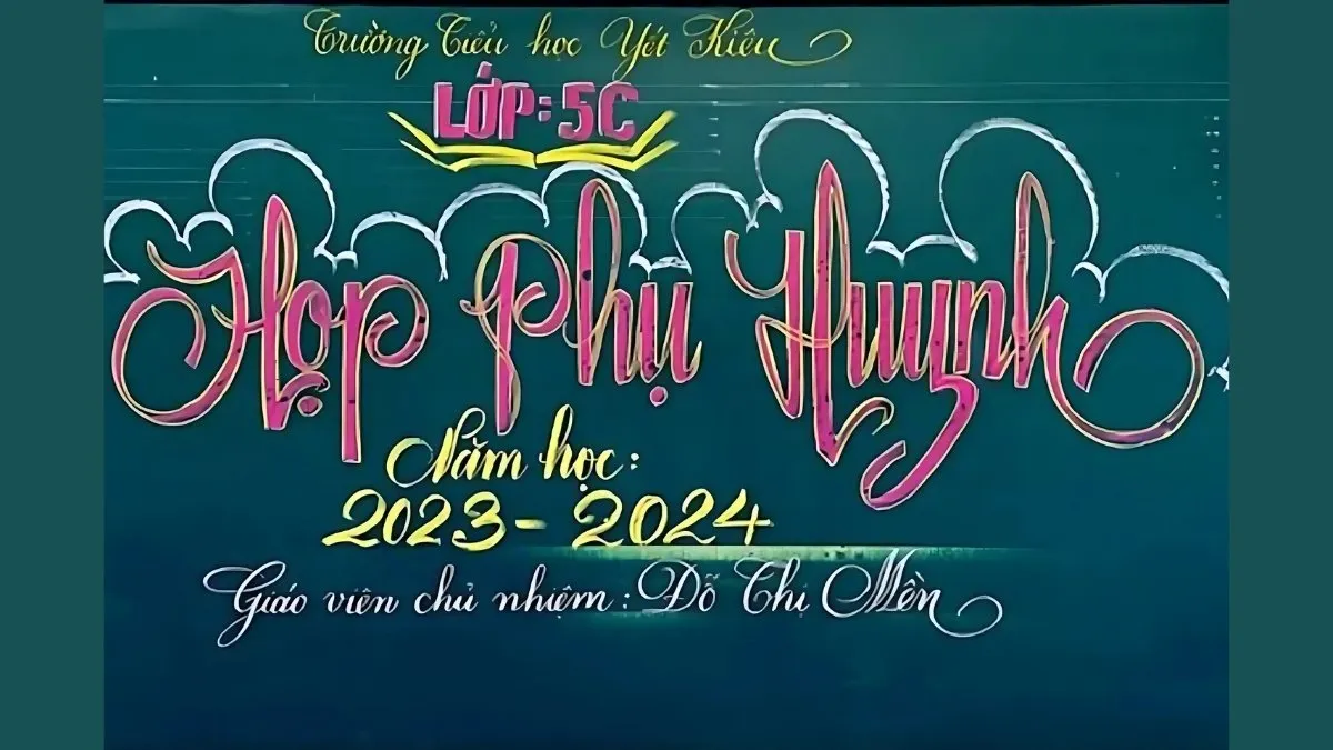 Trang trí bảng họp phụ huynh đơn giản