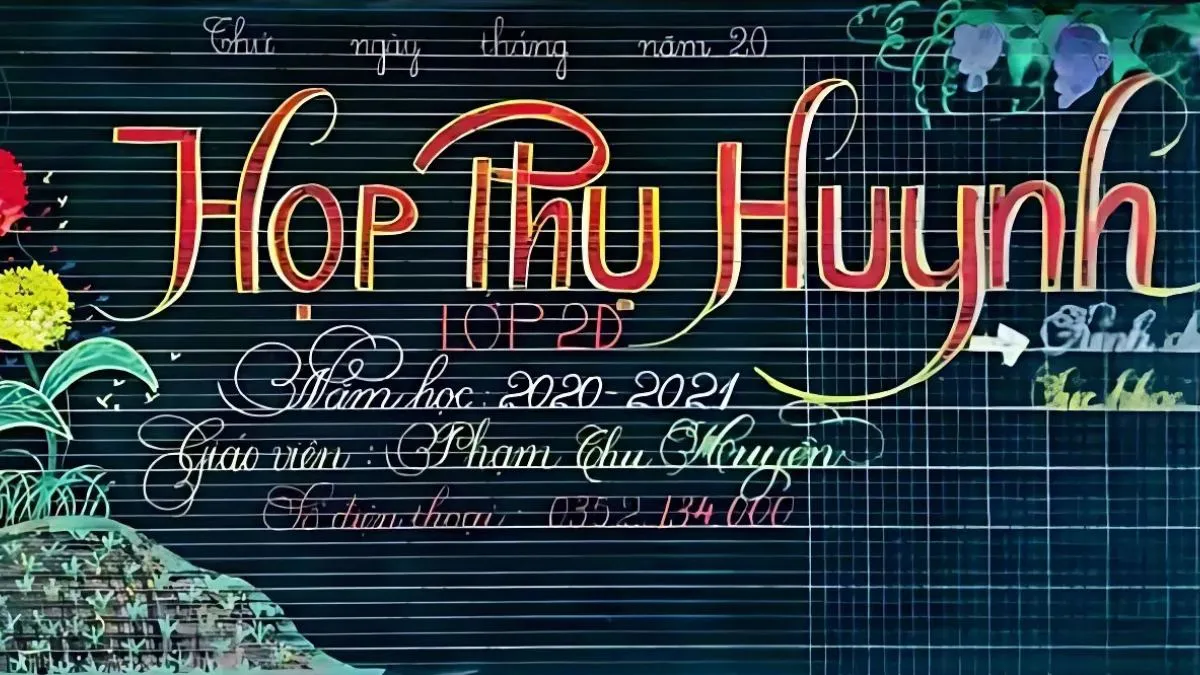 Mẫu trang trí bảng họp phụ huynh