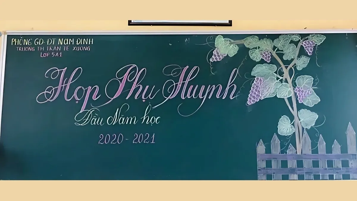 Trang trí bảng họp phụ huynh đơn giản