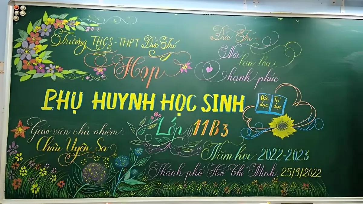 Trang trí bảng họp phụ huynh đầu năm