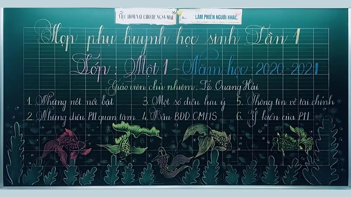 Trang trí bảng đơn giản