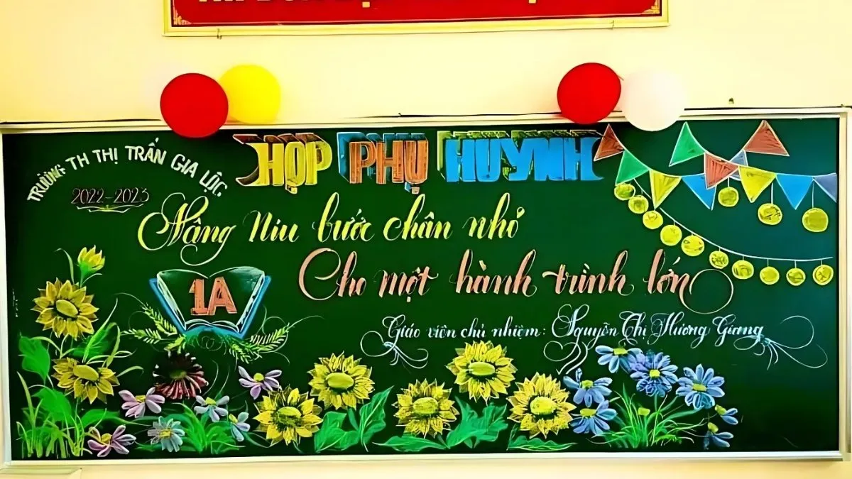 Mẫu trang trí bảng họp phụ huynh