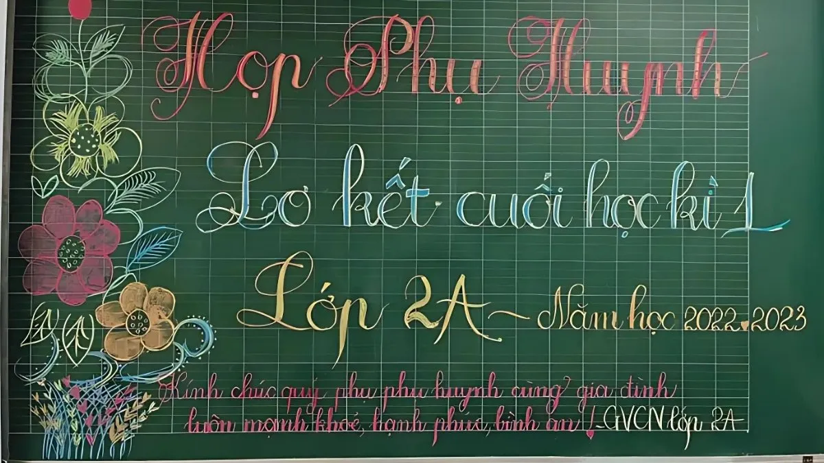 Trang trí bảng họp phụ huynh đơn giản