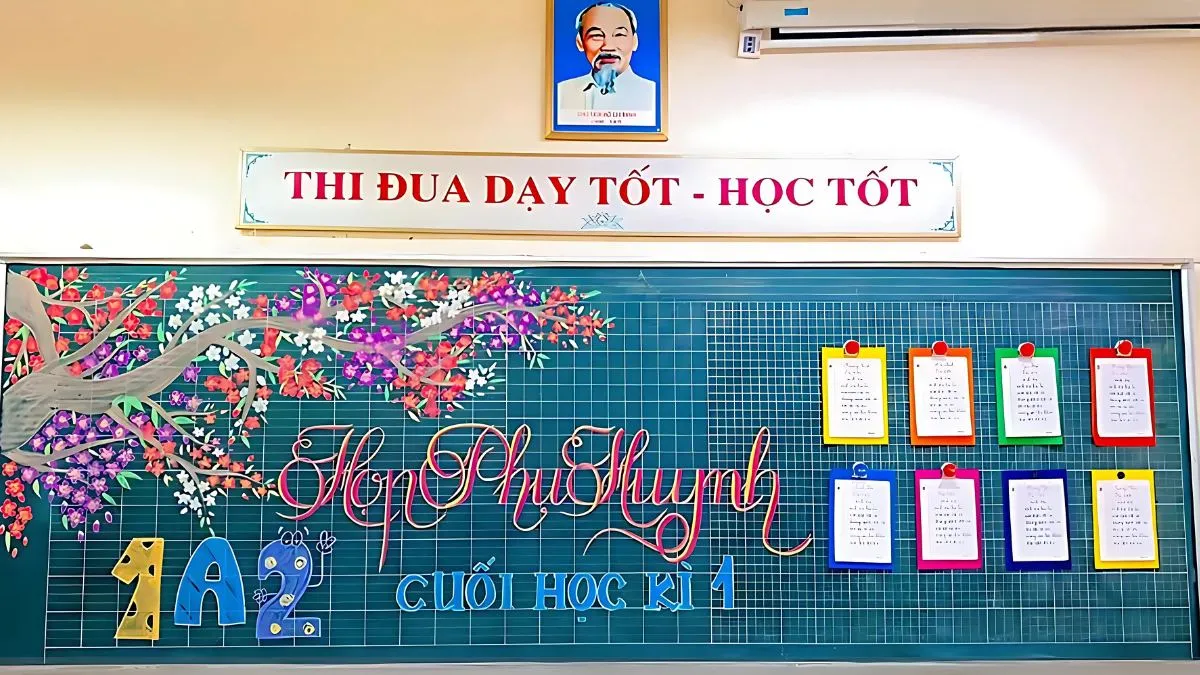 Decor bảng họp cuối năm sáng tạo