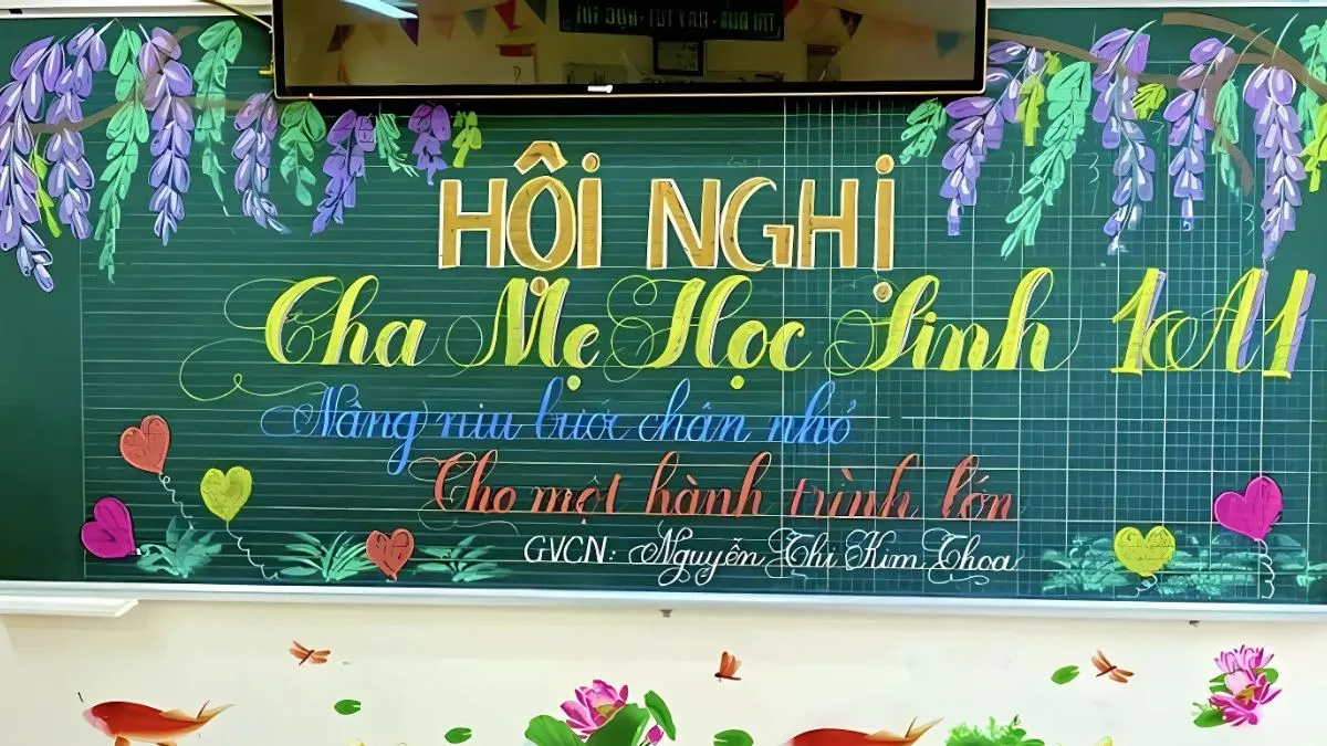 Trang trí bảng họp phụ huynh cuối năm