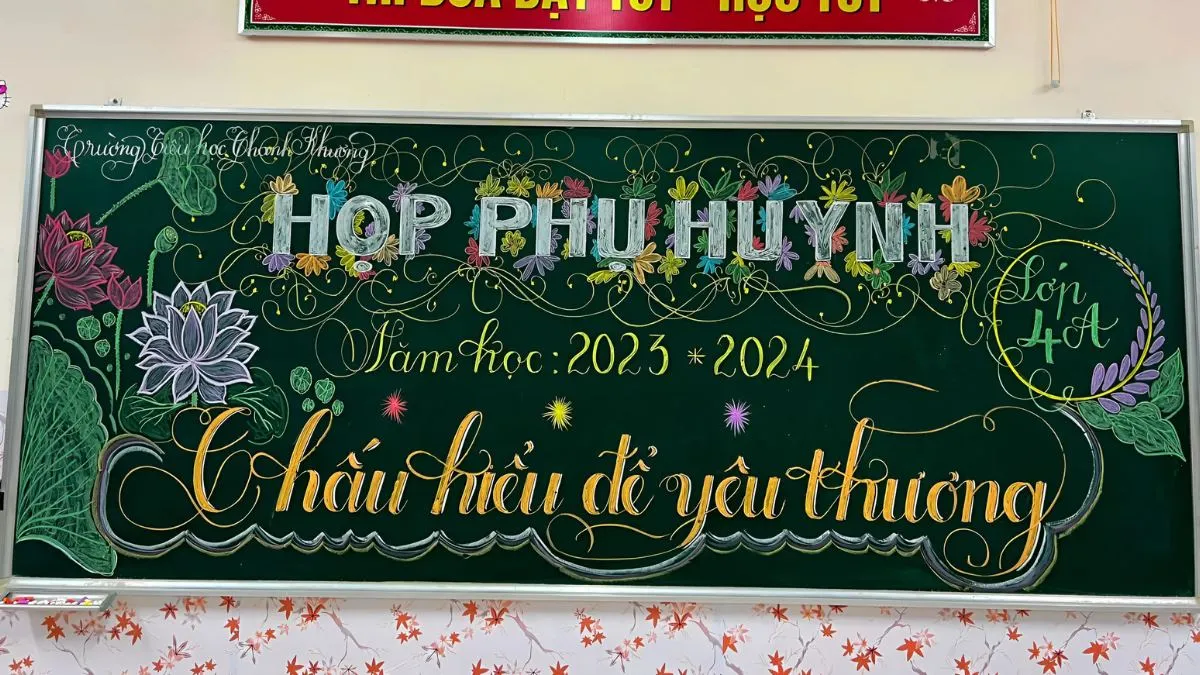 Bảng trang trí vở họp phụ huynh đẹp mắt