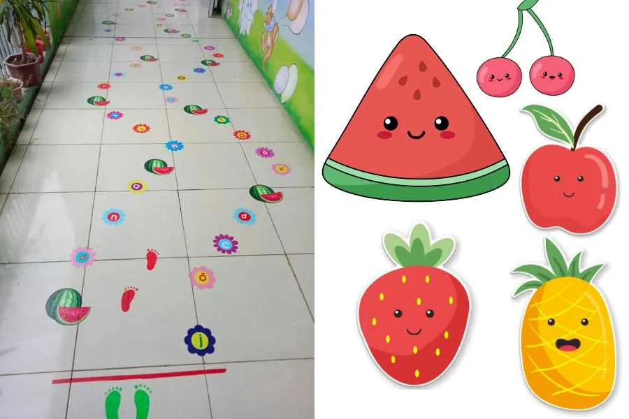 Trang trí những loại quả kèm các từ tiếng anh