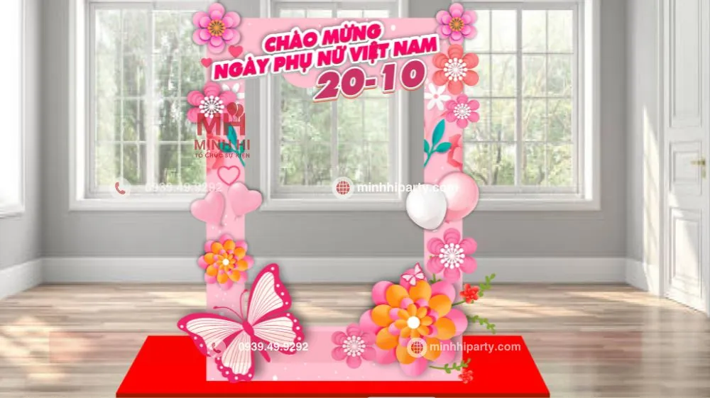 Ý tưởng trang trí 20/10 với khung chụp ảnh