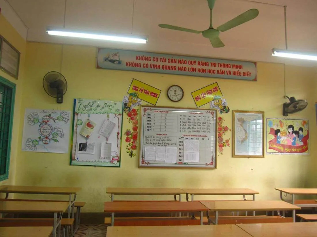 trang trí lớp học tiểu học