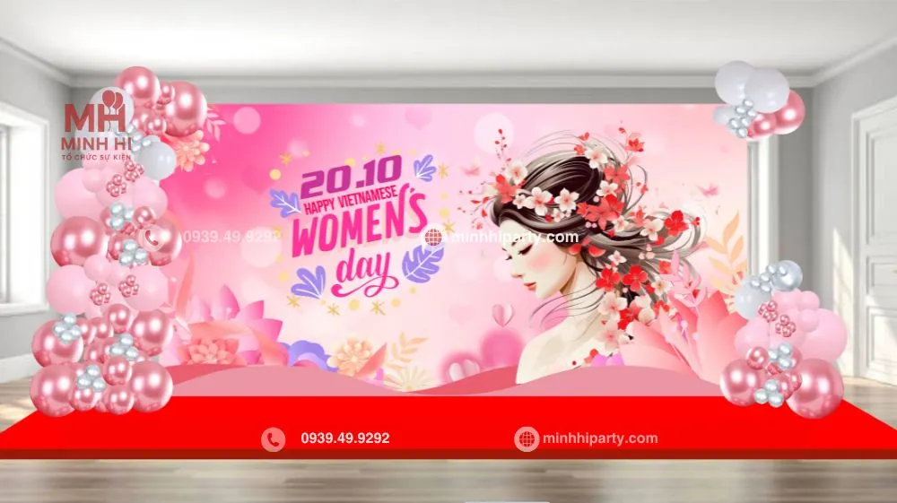 Thiết kế trang trí sự kiện ngày 20/10 - Chào mừng ngày phụ nữ Việt Nam