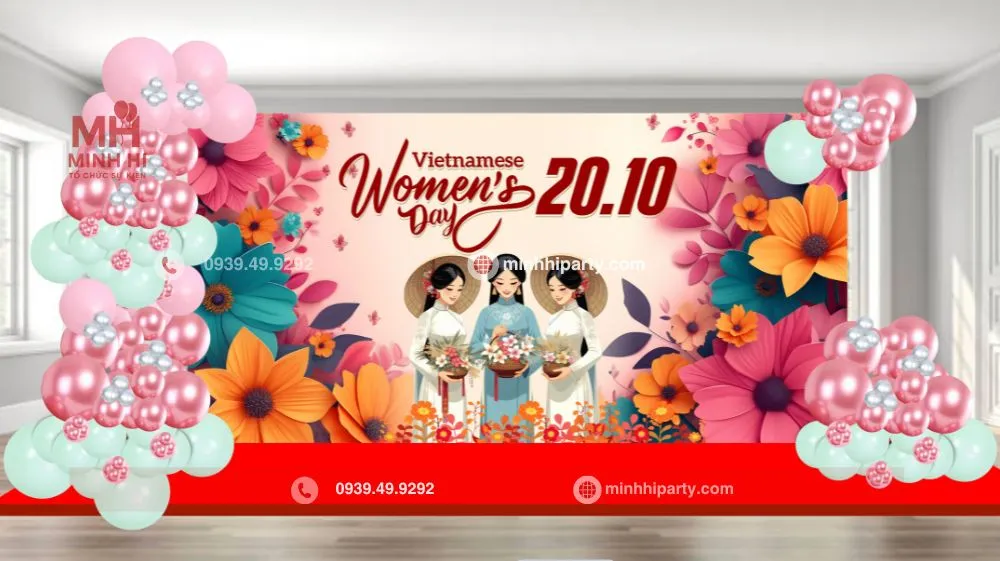 Trang trí ngày phụ nữ việt nam chủ đề truyền thống