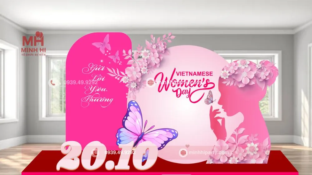 Mẫu thiết kế trang trí sự kiện ngày phụ nữ Việt Nam 20/10
