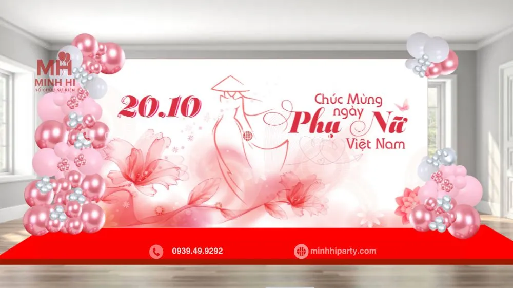 Trang trí sự kiện 20/10 chúc mừng ngày phụ nữ Việt Nam