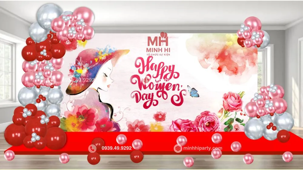 Thi công trang trí bong bóng sự kiện 20/10