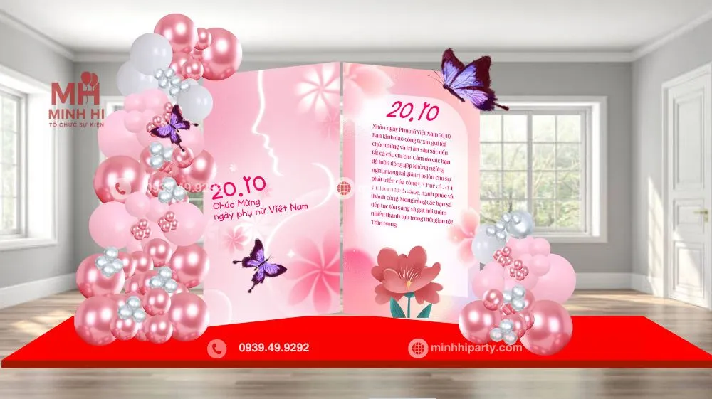 Thiết kế photobooth trang trí 20/10 mini