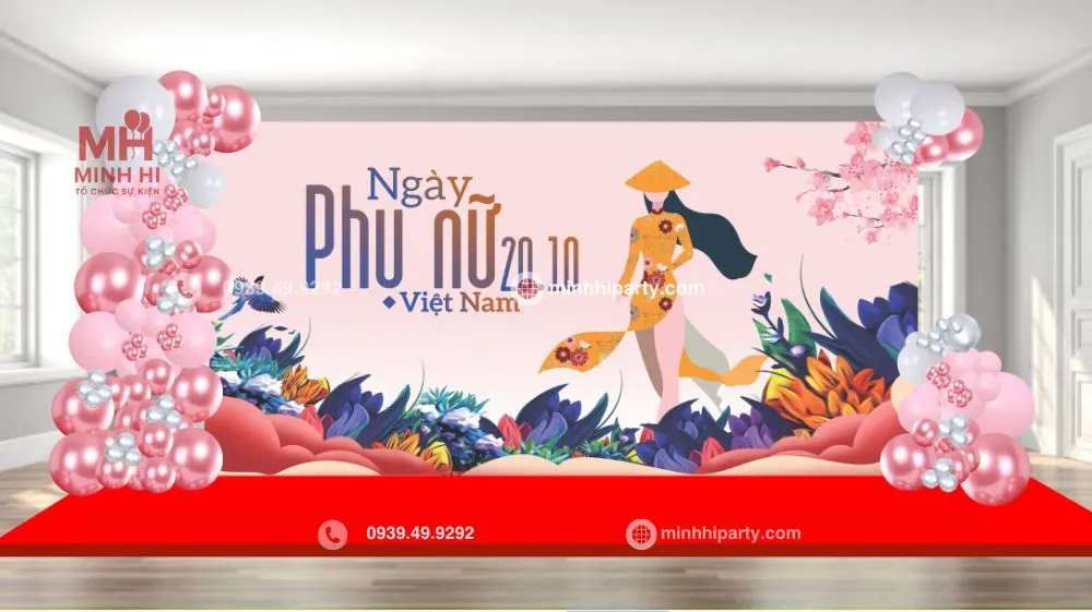 Thiết kế thi công trang trí 20/10 tại toà nhà văn phòng công ty