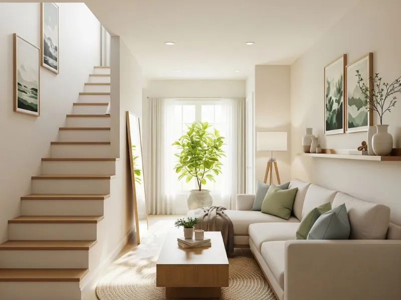 Thiết kế cầu thang phòng khách theo phong thủy
