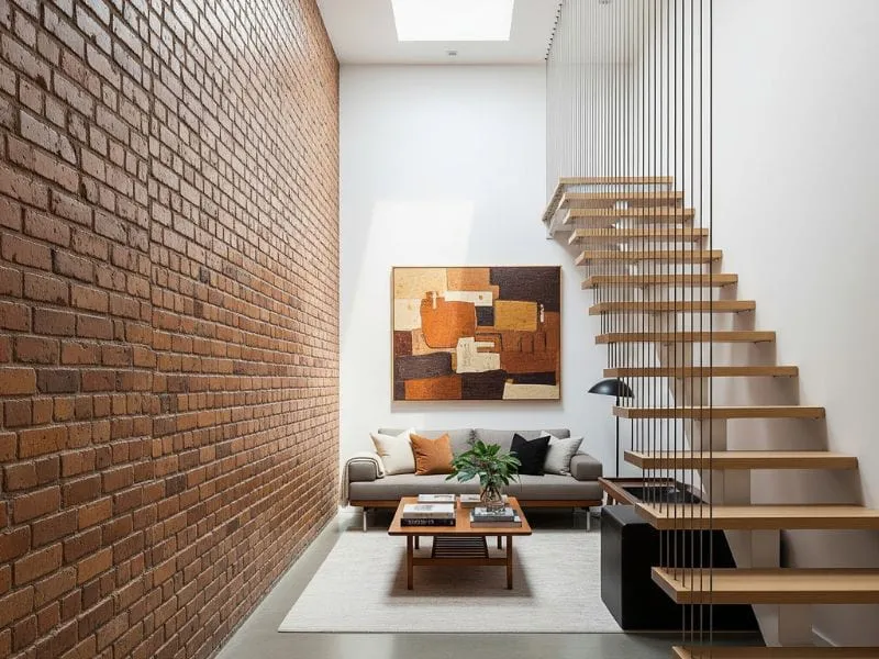 Trang trí phòng khách nhà ống có cầu thang