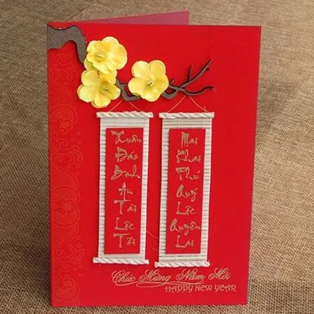 Thiệp Tết 3D với cấu trúc pop-up