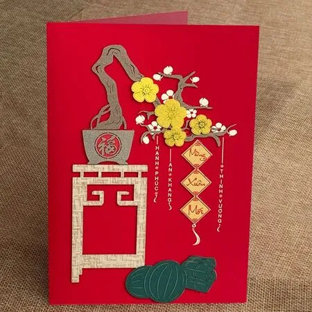 Thiệp Tết handmade với kỹ thuật quilling