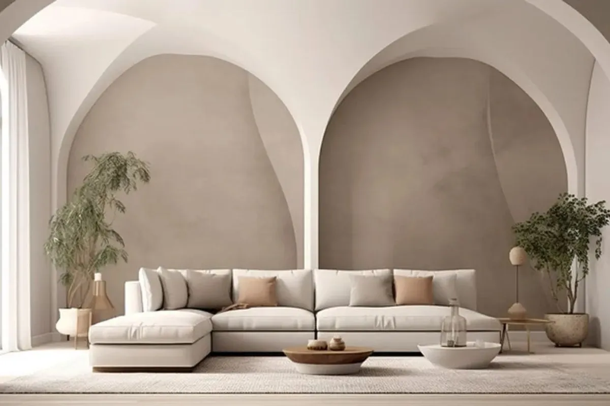 Thiết kế vòm cho phòng khách rộng