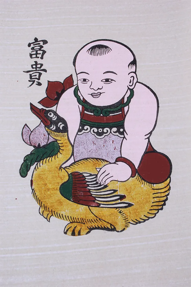 Bức tranh Vinh Hoa Phú Quý thể hiện ước nguyện về cuộc sống no đủ của người nông dân