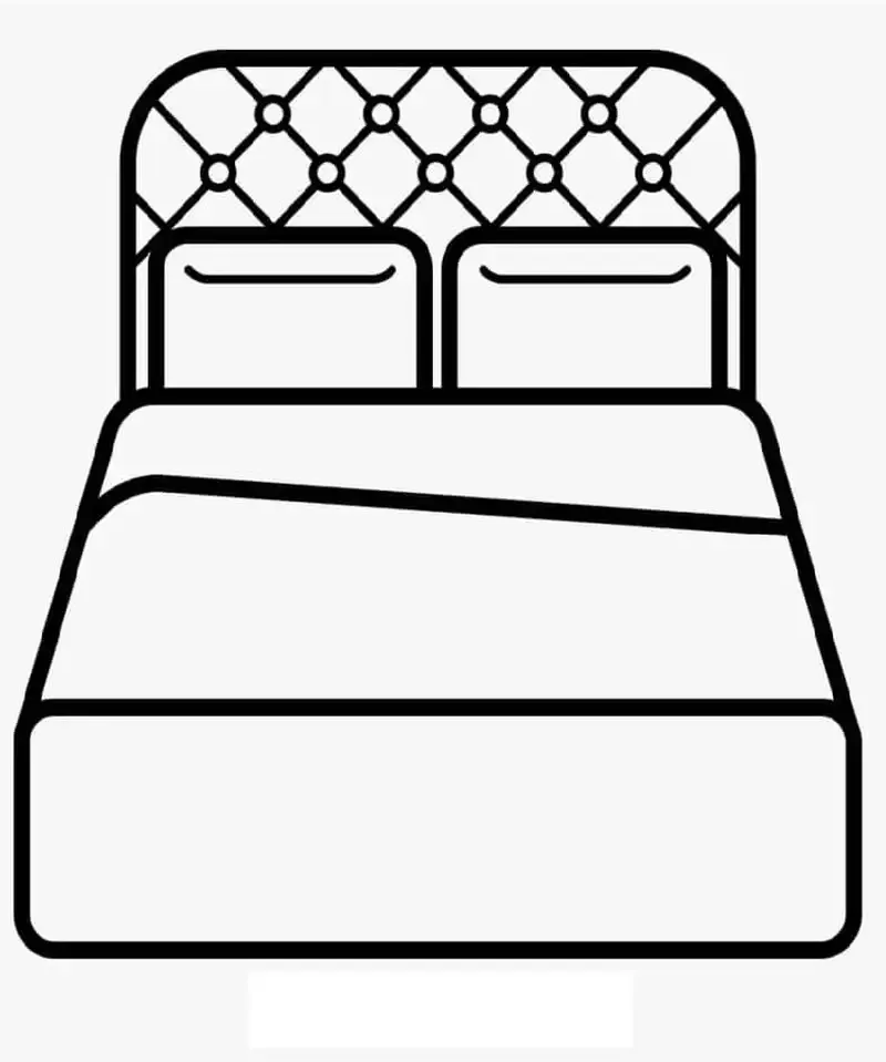 Tranh tô màu cái giường ngủ giúp bé nhận biết không gian phòng