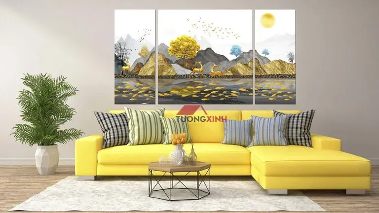 Tranh treo tường với các chủ đề đa dạng, từ phong cảnh đến nghệ thuật trừu tượng