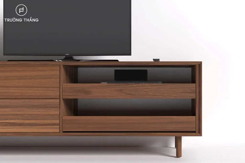 Hệ tủ tivi Mela có nhiều màu sắc, từ tông đậm đến nhạt, cho phép tùy chọn đa dạng