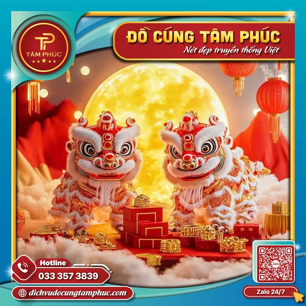 Mâm cúng tổ tiên và cúng trăng đêm Rằm tháng 8