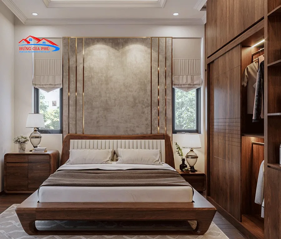 Tủ áo và giường ngủ gỗ Gõ đỏ